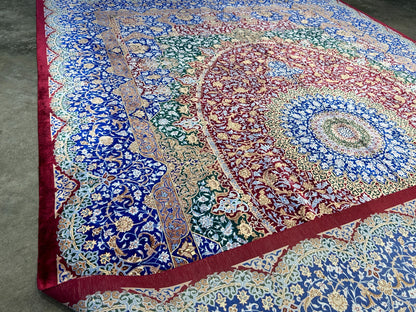 6'6"x10' Exquisite Extra-Fine Hand-Knotted 100% Silk Qume Carpet - Area Rug