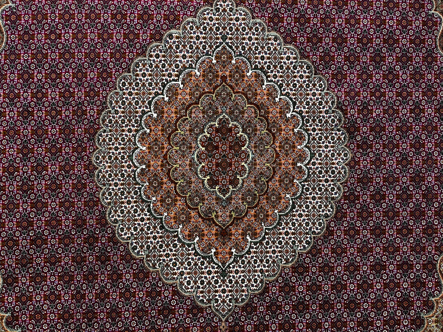 8'2"x11'10" Fine Hand-Knotted Silk & Wool Tabrize Fish Style Rug