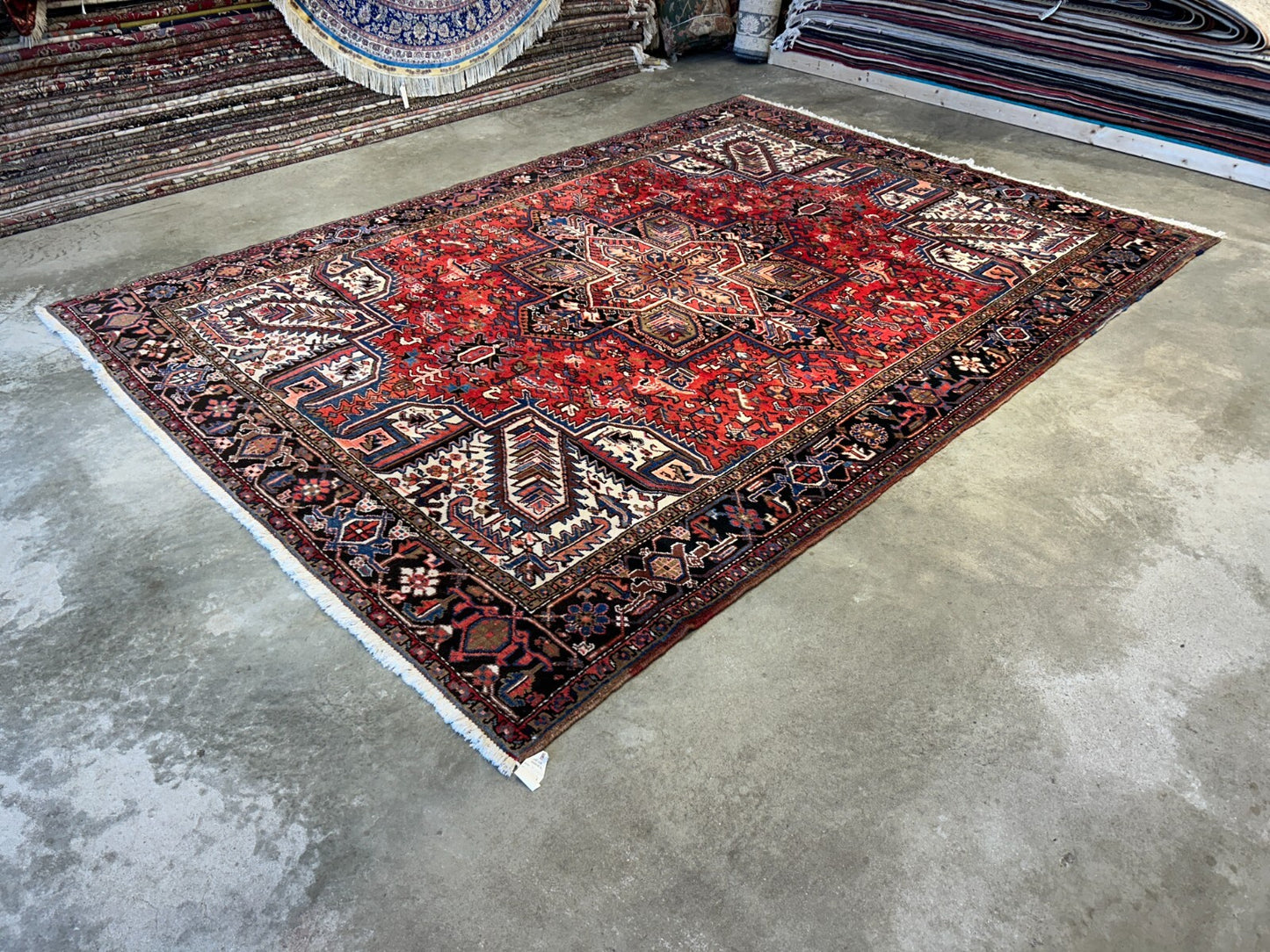 8'2"x11'1" Hand-Knotted 100% Wool Pile Herize Rug