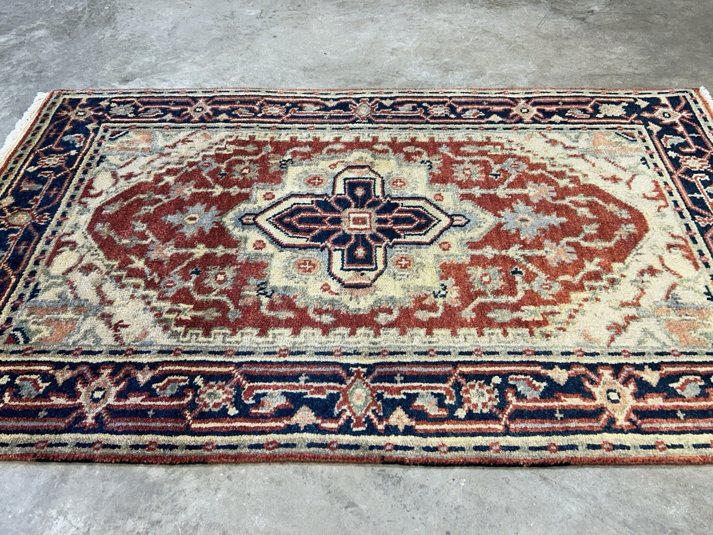 3’1"x5’1" Hand-Knotted 100% Wool Indoserapi Area Rug - Carpet