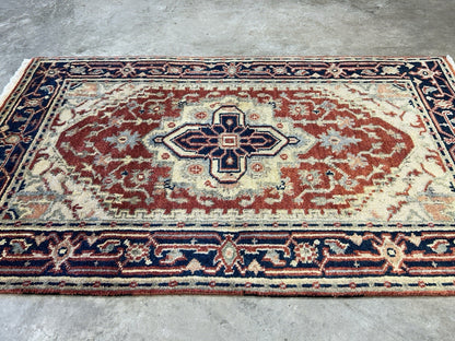 3’1"x5’1" Hand-Knotted 100% Wool Indoserapi Area Rug - Carpet