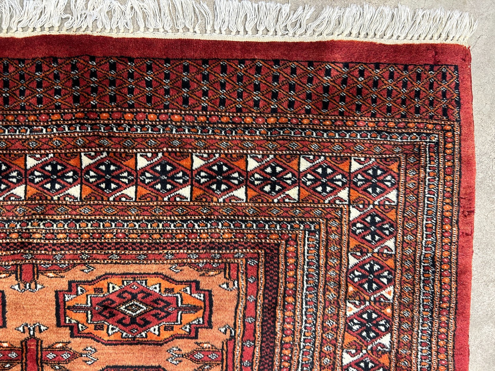 4'2"x6' Hand-Knotted 100% Wool Bokhara Area Rug - Carpet