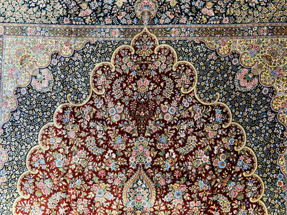 6'5"x9'10" Exquisite Hand-Knotted 100% Silk Qume Rug