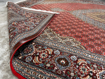 8'3"x11'3" Hand-Knotted Silk & Wool Tabrize Fish Style Area Rug