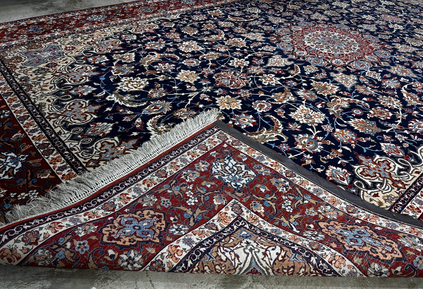 7'9"x12'8" Extra Fine Hand-Knotted Wool & Silk Isfahane Seirafian Rug