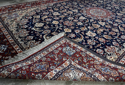 7'9"x12'8" Extra Fine Hand-Knotted Wool & Silk Isfahane Seirafian Rug