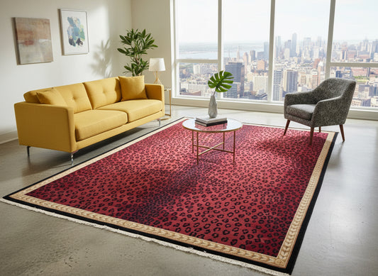 8'x11'2" Hand-Knotted 100% Wool Pile Tibetian Area Rug - Carpet