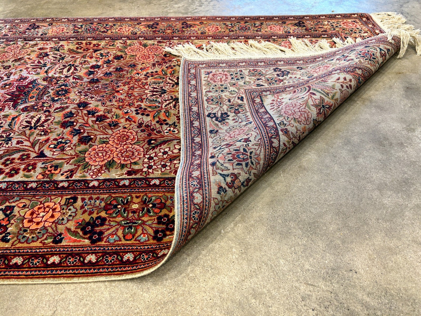 3'3"x5'4" Very Fine Hand-Knotted 100% Wool Pile Persiane Kashane Rug