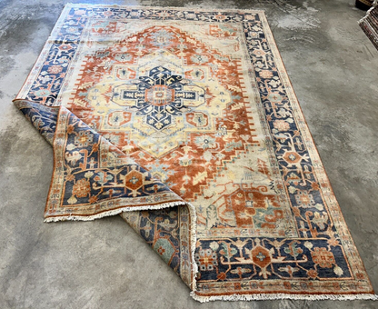 9'x12' Hand-Knotted 100% Lamb Wool Serapie Design Carpet - Area Rug