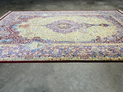 5'4"x8'2" Exquisite Extra-Fine Hand-Knotted 100% Silk Qume Carpet - Area Rug