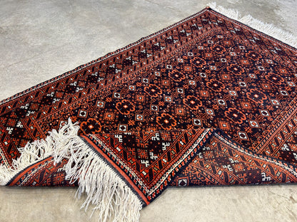 3'2"x4'6" Hand-Knotted 100% Wool Pile Afghan Area Rug