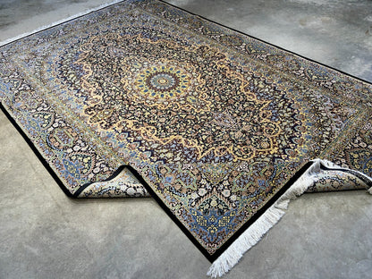 6'5"x9'10" Exquisite Hand-Knotted 100% Silk Qume Rug