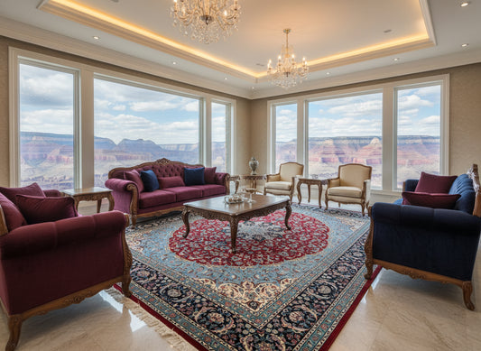 9'1" x 11'11" Very Fine Hand-Knotted 100% Wool Carpet - Tabrize Design Area Rug