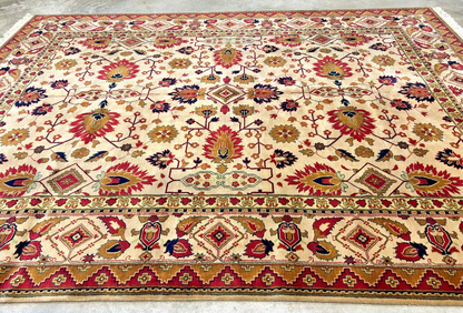 8'11" x 12' Hand-Knotted 100% Wool Carpet - Herize Design Area Rug