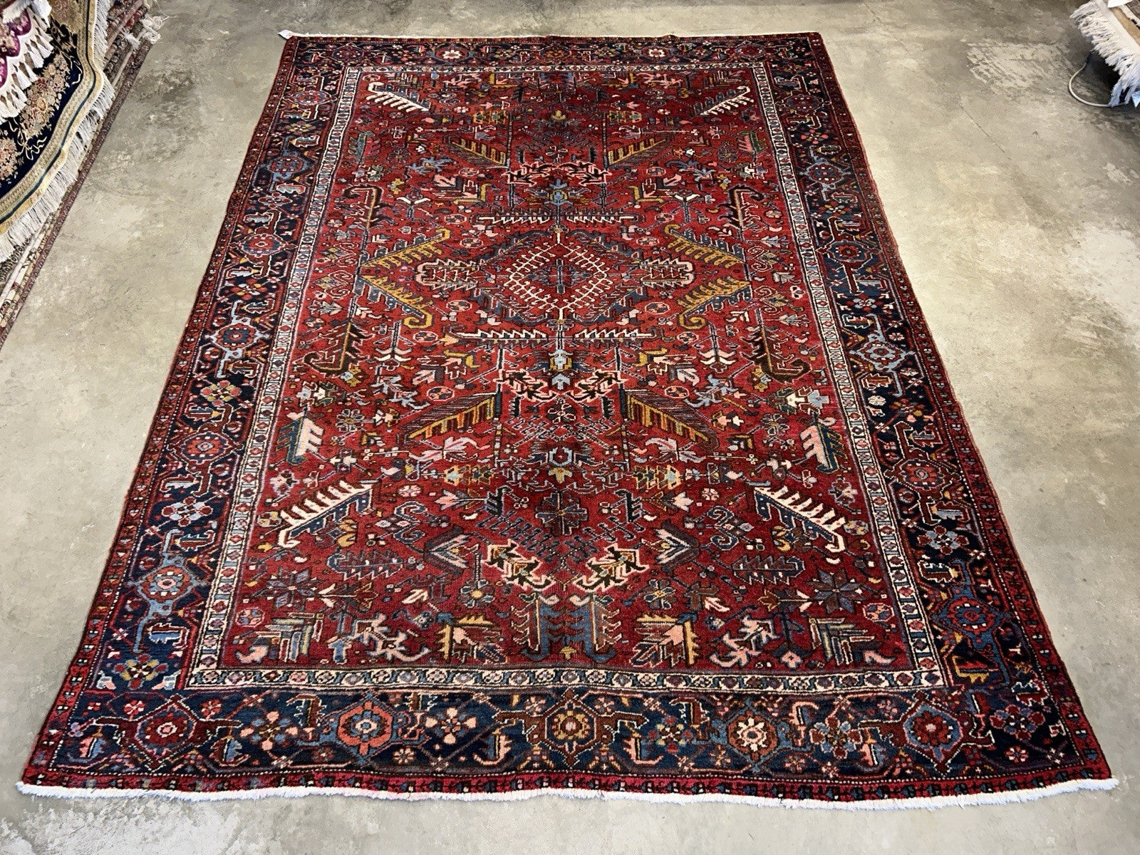 8'2"x10'11" Collector Antique 100% Wool Pile Herize Rug