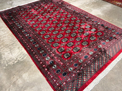 6'1" x 8'10" Hand-Knotted 100% Wool Pile Bokhara Area Rug - Handmade Carpet
