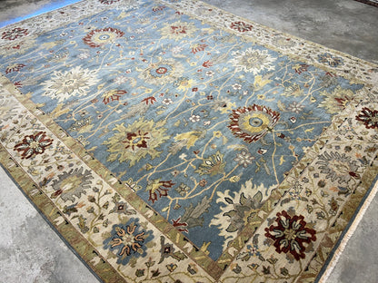 9'x12' Hand-Knotted 100% Wool Pile Mahal Design Carpet - Area Rug