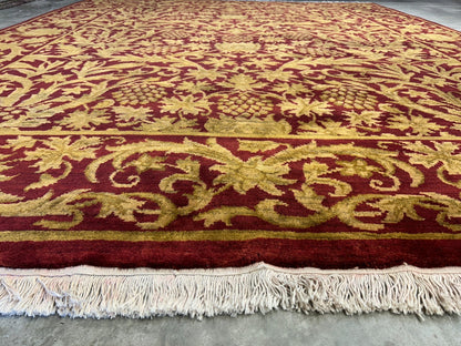 8'x10' Hand-Knotted 100% Wool Pile All-Over Area Rug - Carpet