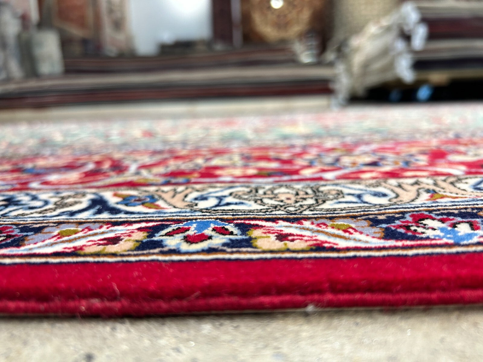 6'9"x10' Extra-Fine Hand-Knotted Wool & Silk Blend Isfahane Area Rug - Signed