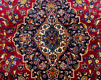 8'4"x12' Hand-Knotted 100% Wool Pile Kashane Area Rug - Signed