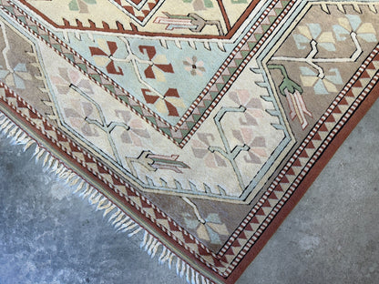 8'10"x11'8" Hand-Knotted 100%  Wool Pile Kazak Rug