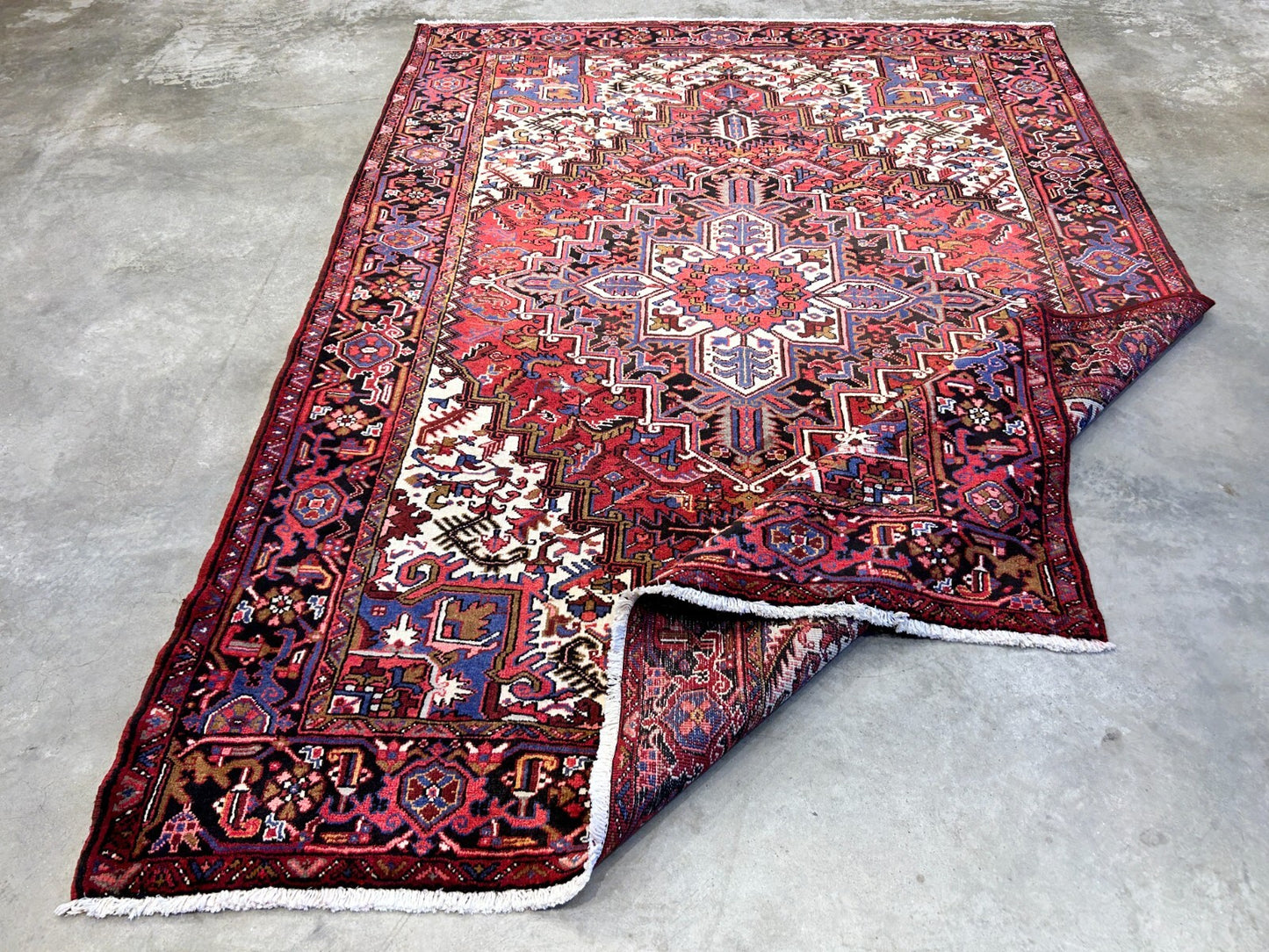 7'3"x9'9" Hand-Knotted 100% Wool Herize Carpet - Area Rug