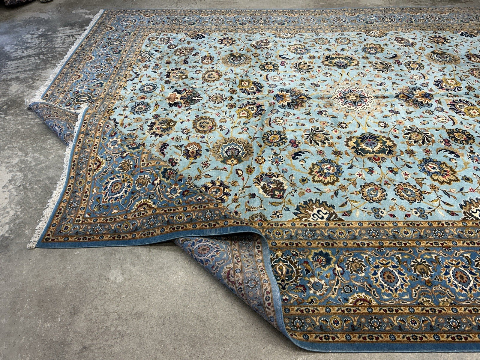 10’8”x14’2” Very Fine Hand-Knotted 100% Wool Pile Kashane Area Rug - Signed