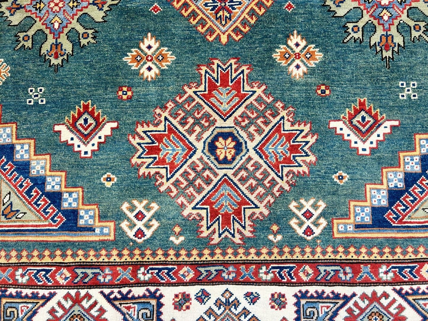 7'x10' Hand-Knotted 100% Wool Carpet - Fine Kazak Area Rug