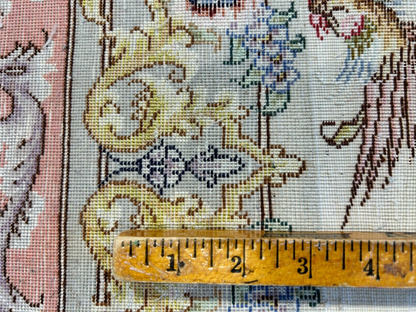 6'8"x10'3" Extra-Fine Signed Hand-Knotted Wool & Silk Tabrize Rug - Area Carpet