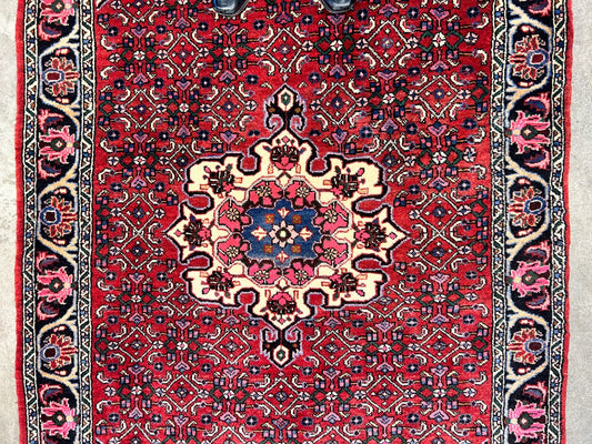 3'7"x5'3" Hand-Knotted 100% Wool Pile Persiane Tribal Bijare Rug