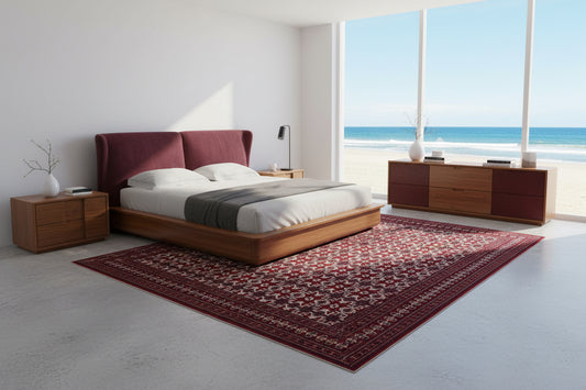 7’7”x10’ Hand-Knotted 100% Wool Pile Bokhara Area Rug - Carpet