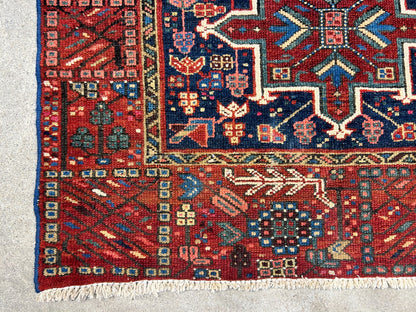 3'x4'6" Antique Hand-Knotted 100% Wool Pile Karaja Rug