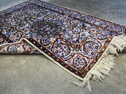 3'x5' Hand-Knotted 100% Kashmiri Silk Oriental Rug