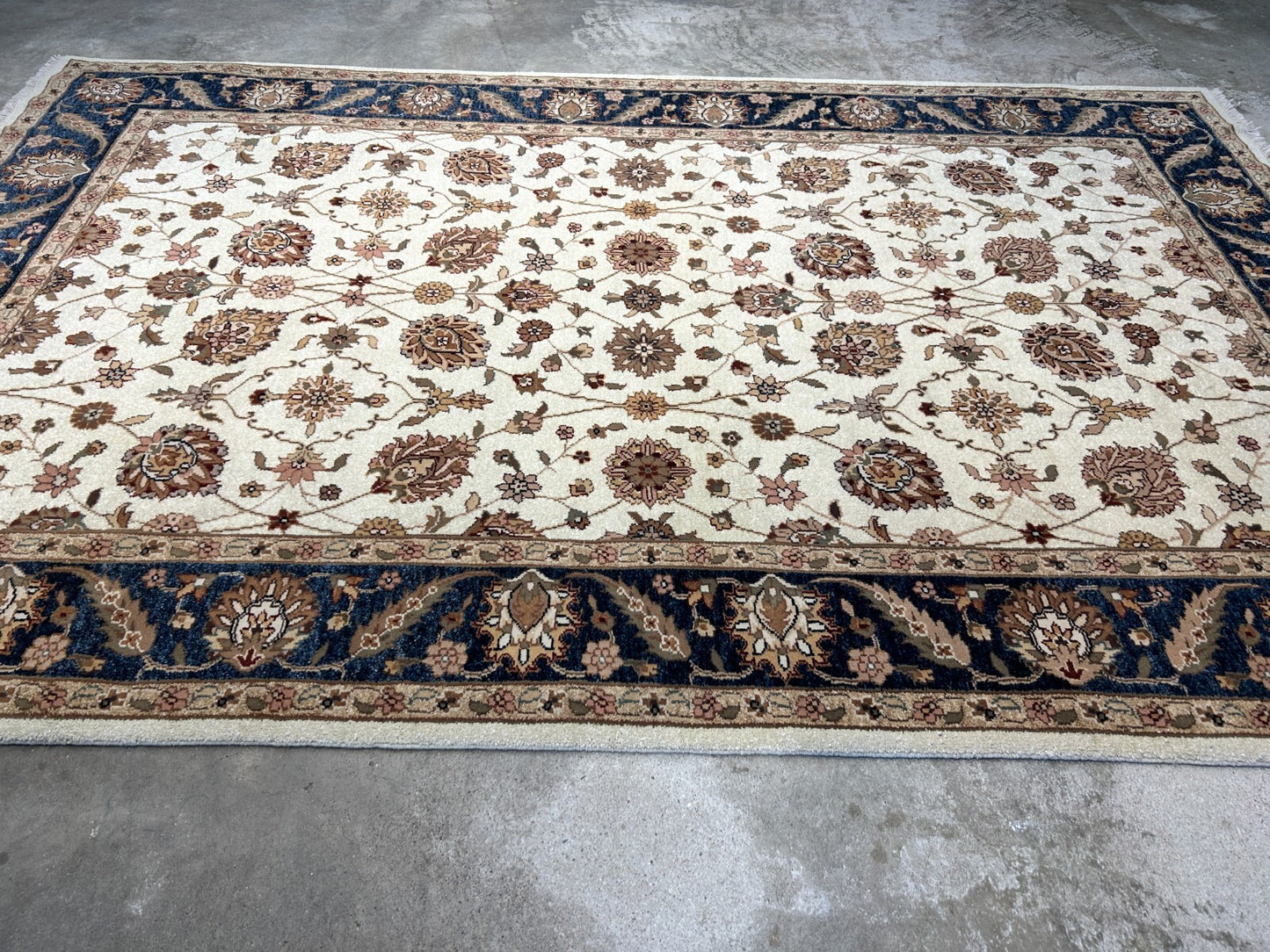 6'x9' Hand-Knotted 100% Wool Pile Indian Agra Carpet - Area Rug