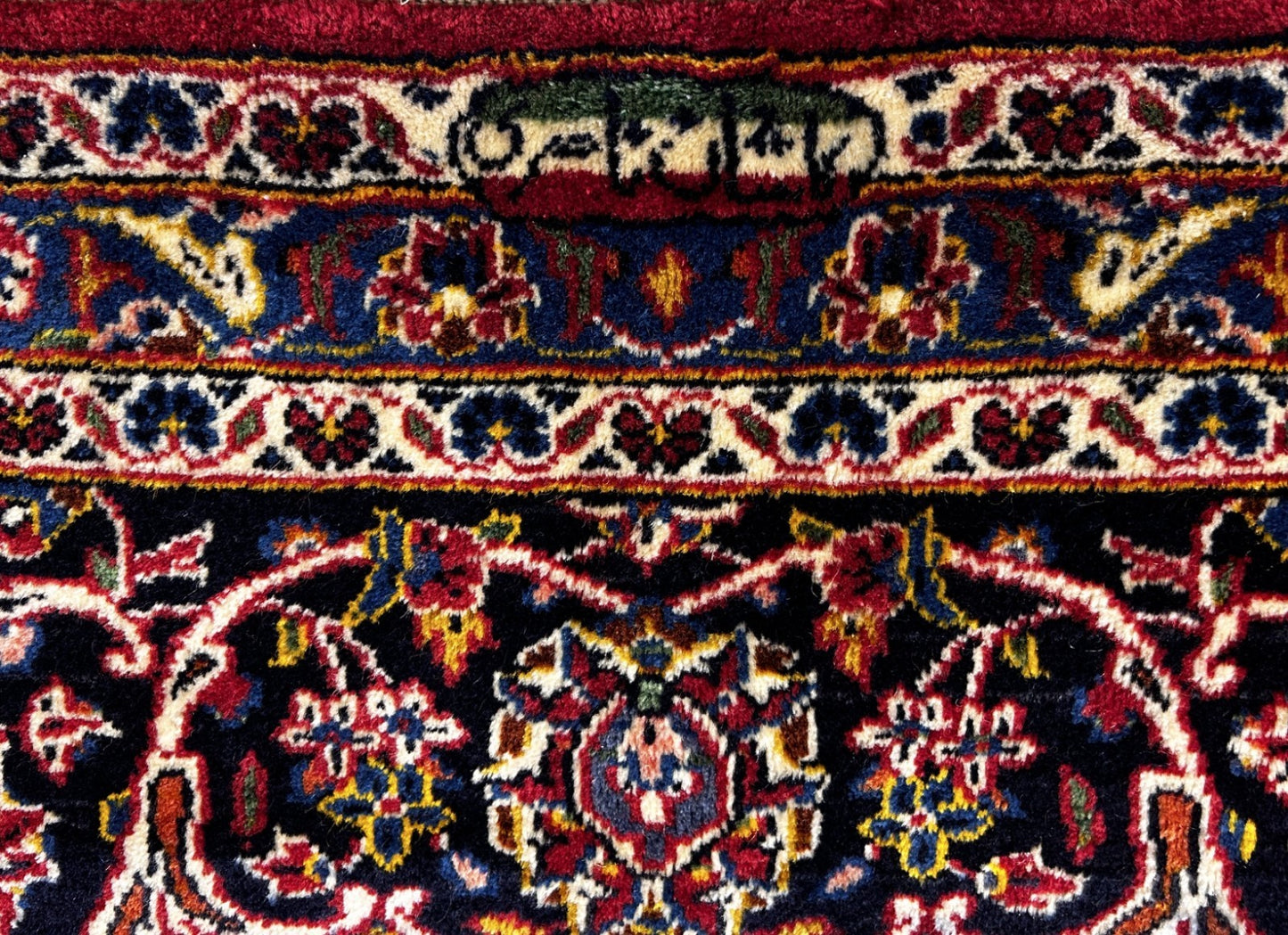 8'4"x12' Hand-Knotted 100% Wool Pile Kashane Area Rug - Signed