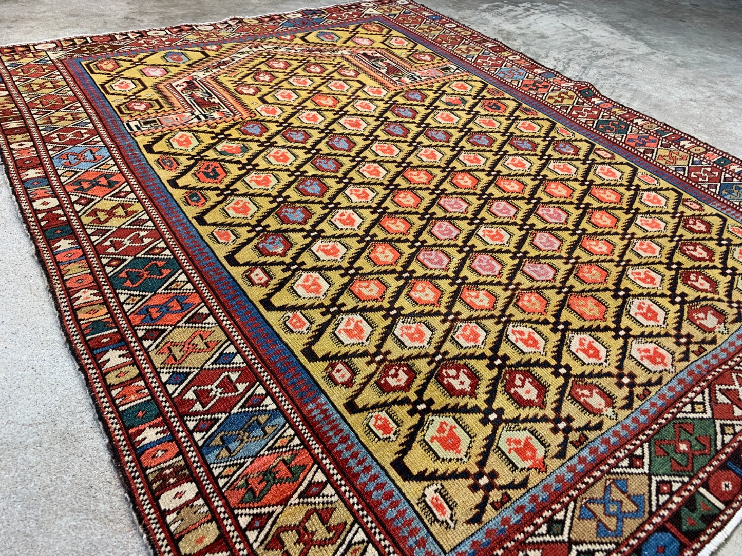 3'7"x4'6'' Collector Antique Russian Shiravan 100% Wool Area Rug