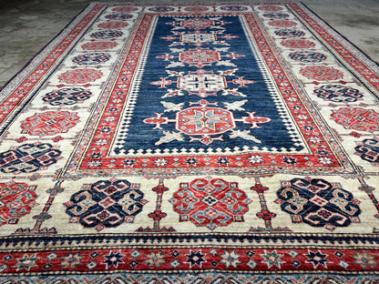 5'9"x8' Hand-Knotted 100% Wool Carpet - Kazak Area Rug