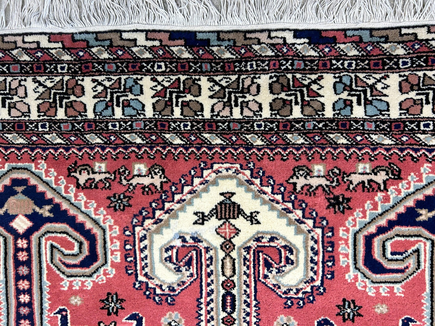 6'2"x9'0" Hand-Knotted 100% Wool Pile Indian Serapi Carpet - Area Rug