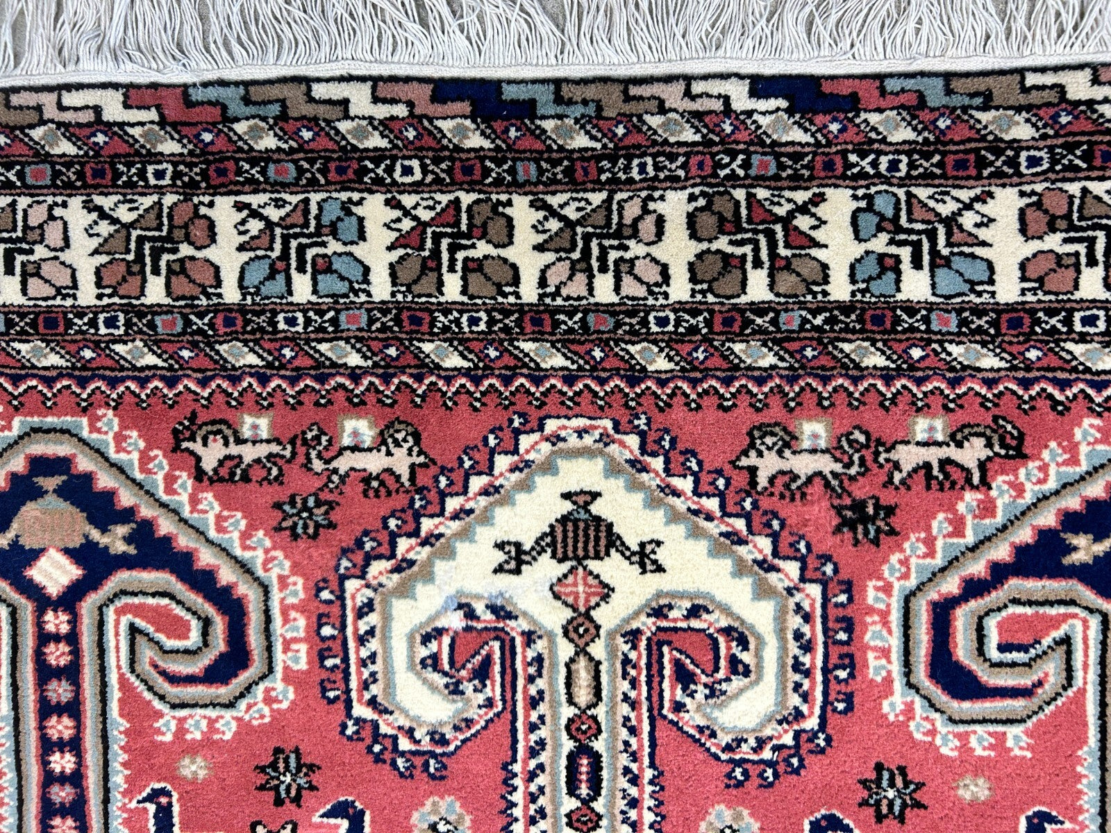 6'2"x9'0" Hand-Knotted 100% Wool Pile Indian Serapi Carpet - Area Rug