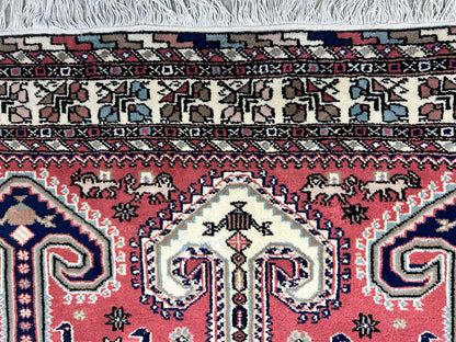 6'2"x9'0" Hand-Knotted 100% Wool Pile Indian Serapi Carpet - Area Rug