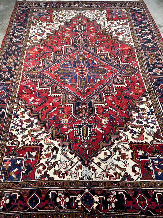 7'3"x10'3" Hand-Knotted 100% Wool Herize Carpet - Area Rug
