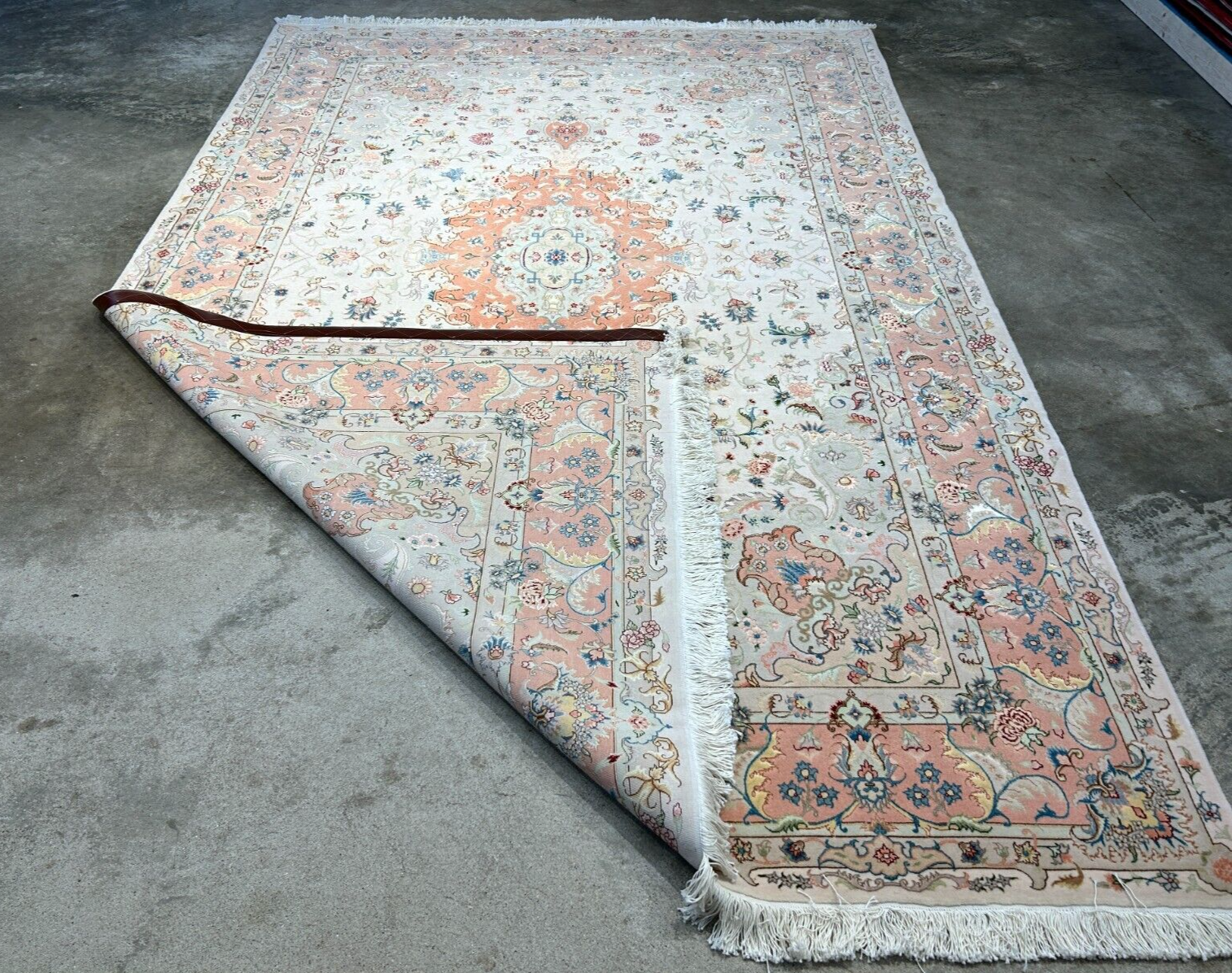6'7"x9'10" Extra-Fine Hand-Knotted Wool & Silk Blend Tabrize Carpet - Area Rug