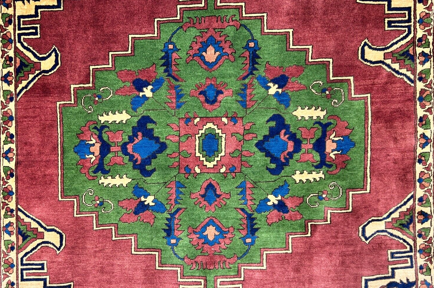 6'6"x 8'3" Hand-Knotted 100% Lamb Wool Carpet - Afghan Area Rug