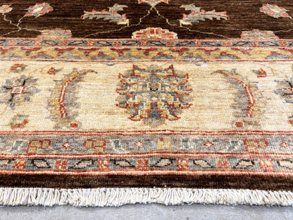 6'3"x9'7" Hand-Knotted 100% Wool Pile Peshawar Carpet - Area Rug