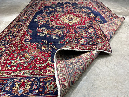 6'7"x9'9" Antique Hand-Knotted Wool Oriental Rug - Area Carpet