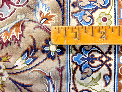 6'9"x10'6" Very Fine Hand-Knotted Wool & Silk Isfahane Rug - Area Carpet