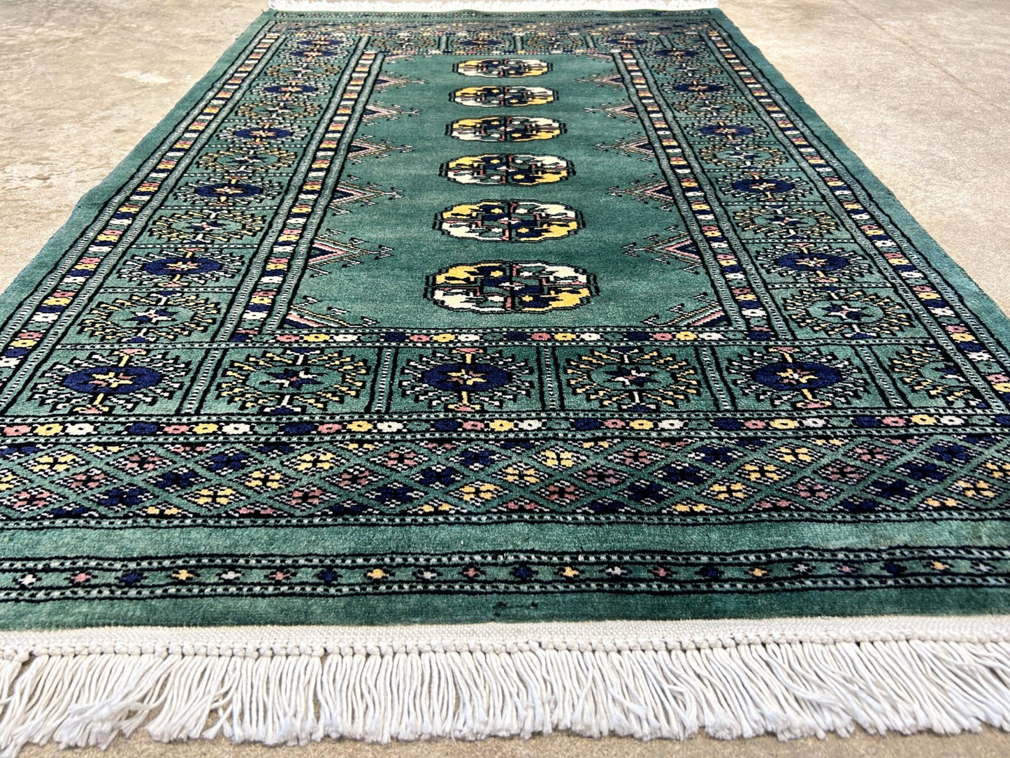 2'8"x4'1" Hand-Knotted 100% Wool Pile Bokhara Rug