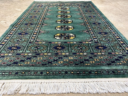 2'8"x4'1" Hand-Knotted 100% Wool Pile Bokhara Rug
