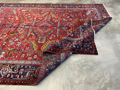 8'2"x10'11" Collector Antique 100% Wool Pile Herize Rug