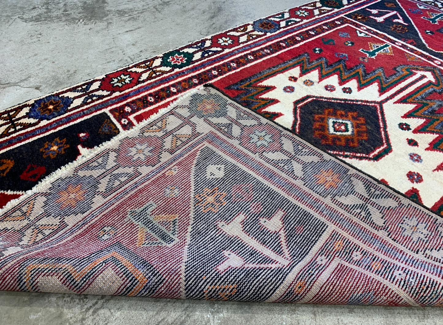 4'0" x 7'1" Hand-Knotted 100% Wool Pile Nahavande Area Rug - Carpet